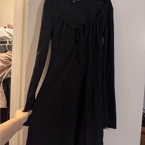 Elegant Black Long Sleeve Dress
